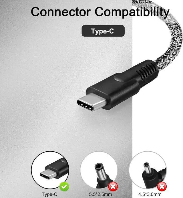Alt view image 2 of 3 - 110W USB-C Charger for HP EliteBook 860 865 g9 g10, Elite Dragonfly G3 Laptop M52950-001 M52946-003 M52946-001 TPN-CA24 TPN-DA24 Power Supply Adapter Cord