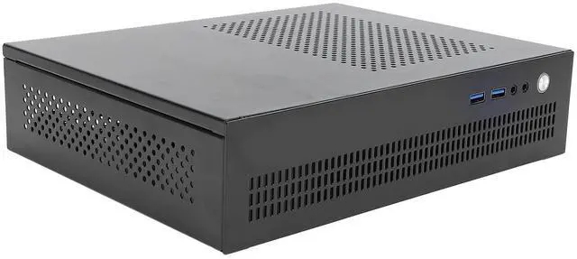 Main image of Zunate ITX Computer Case, Black Steel, Desktop, USB3.0x2, AUX, Full Steel Plate Heat Dissipation, ITX Motherboard Compatible