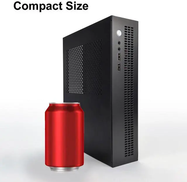 Alt view image 4 of 5 - Zunate ITX Computer Case, Black Steel, Desktop, USB3.0x2, AUX, Full Steel Plate Heat Dissipation, ITX Motherboard Compatible