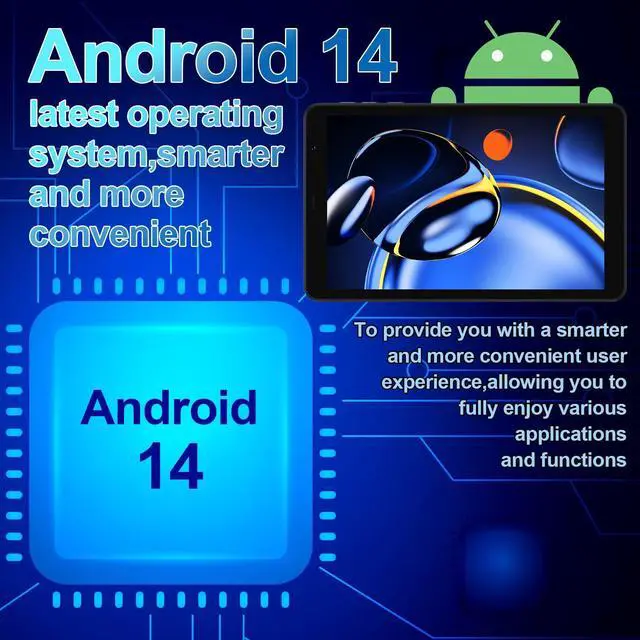 Alt view image 3 of 5 - redbeat Android 14 Tablet 8 inch Gaming Tablets with Black Case, 2025  Tablet 4G LTE Dual SIM, 6GB+64GB Expandable to 1TB, HD Display, 5MP+8MP Dual Cameras, 2.4G/5G WiFi, BT5.0,GPS, Face Unlock