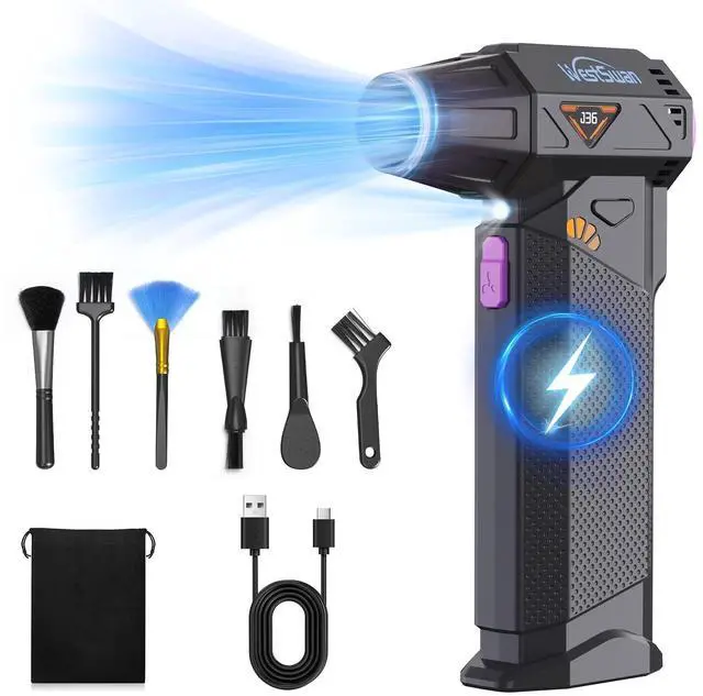 Main image of Westswan Compressed Air Duster, 210000RPM Mini Electric Air Duster Equipped with Continuously Variable Speed, Cordless Turbo Blower for Keyboard, PC, Car, Home, Outdoor