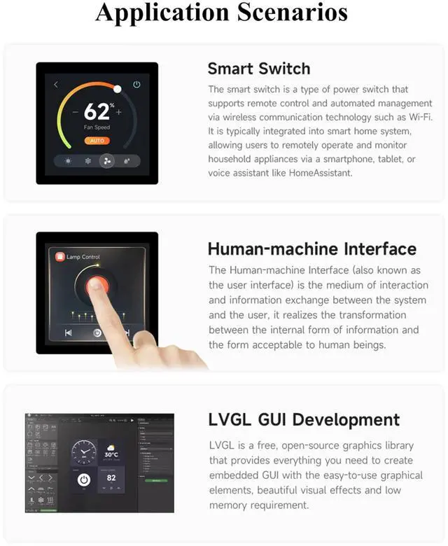 Alt view image 4 of 5 - ESP32-S3 4inch Capacitive Touch Screen 480x480 Based on ESP32-S3 Microcontroller, IPS Display 5-Point Touch, 32-Bit LX7 Dual-Core Processor Up to 240MHz, Support WiFi &Bluetooth,with Onboard Antenna