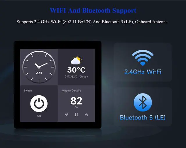 Alt view image 5 of 5 - ESP32-S3 4inch Capacitive Touch Screen 480x480 Based on ESP32-S3 Microcontroller, IPS Display 5-Point Touch, 32-Bit LX7 Dual-Core Processor Up to 240MHz, Support WiFi &Bluetooth,with Onboard Antenna