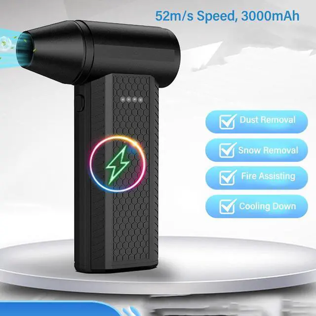 Alt view image 2 of 5 - Electric Air Duster, 130000RPM Handheld Brushless High Speed Turbo Fan, 4 Wind Speed, Rechargeable Cordless Mini Portable Air Blower for Keyboard Car Dust Snow Removal