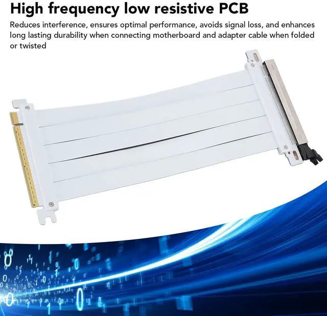 Alt view image 5 of 5 - XUMIUZIY PCIE 5.0 Riser Cable, GPU Riser Cable PCIE 5.0 X16 Graphics Card Extension Cable, 128Gbps High Speed Flexible Extender Card Extension Port Compatible with 4.0, 3.0, 2.0, and 1.0