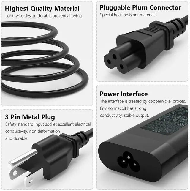 Alt view image 3 of 5 - 100W USB-C Charger for Original HP Spectre Fold 17 x360 16-aa0047nr Pavilion Plus 14 14-ew1010nr ZBook Firefly 14 16 G11 Envy 17-cw1087nr 17-cw1097nr TPN-LA31 N57041-001 N56858-0 Power