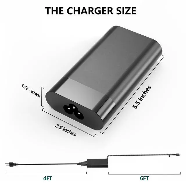 Alt view image 4 of 5 - 100W USB-C Charger for Original HP Spectre Fold 17 x360 16-aa0047nr Pavilion Plus 14 14-ew1010nr ZBook Firefly 14 16 G11 Envy 17-cw1087nr 17-cw1097nr TPN-LA31 N57041-001 N56858-0 Power