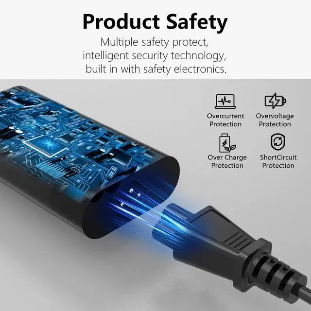 Alt view image 5 of 5 - 100W USB-C Charger for Original HP Spectre Fold 17 x360 16-aa0047nr Pavilion Plus 14 14-ew1010nr ZBook Firefly 14 16 G11 Envy 17-cw1087nr 17-cw1097nr TPN-LA31 N57041-001 N56858-0 Power