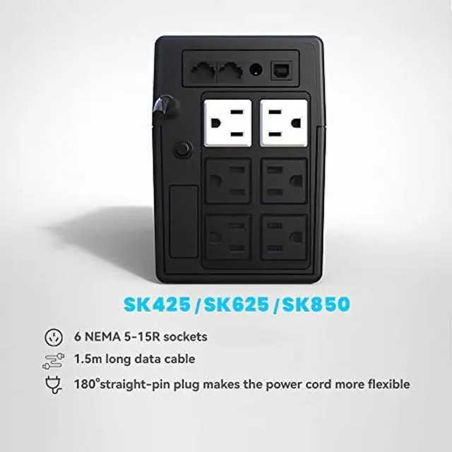 Alt view image 3 of 5 - SKE UPS 625VA+850VA Battery Backup Power Supply Surge Protector 360W+480W Set Intelligent UPS with LCD Uninterruptible Power Supply