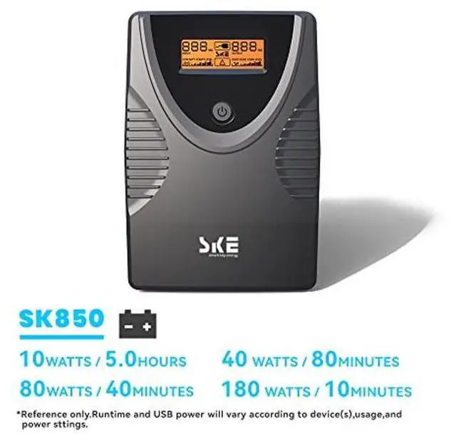 Alt view image 4 of 5 - SKE UPS 625VA+850VA Battery Backup Power Supply Surge Protector 360W+480W Set Intelligent UPS with LCD Uninterruptible Power Supply
