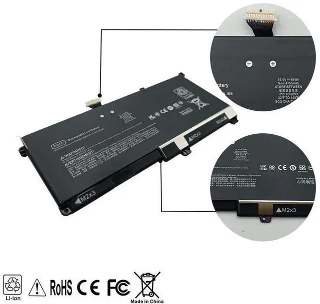 Alt view image 3 of 5 - ZG04XL New Laptop Battery Compatible with HP ZBook Studio X360 G5 Elitebook 1050 G1 3ZH17EA 3ZH18EA 3ZH22EA 4PH82PC 4PH83PC 4PJ10PC Series Laptop HSTNN-IB8I L07046-855 L07352-1C1