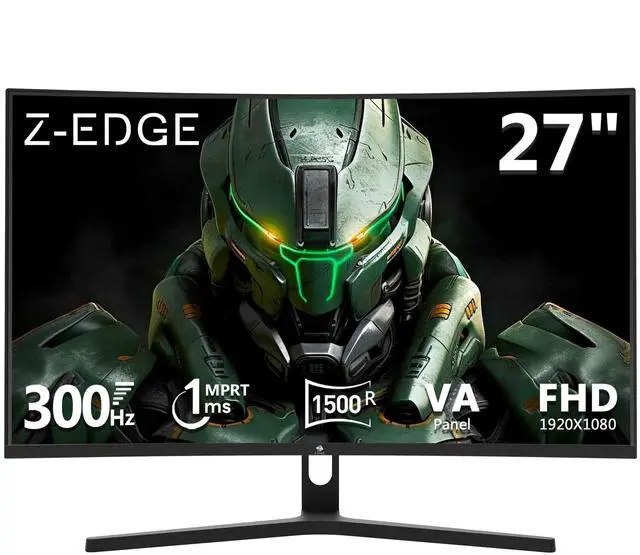 Main image of Z-Edge UG27H 27 inch Curved Gaming Monitor, 300Hz Curved Monitor with FHD 1080P, 1ms Response Time, Adaptive Sync, 2 x DP 1.4 and 2 x HDMI 2.0