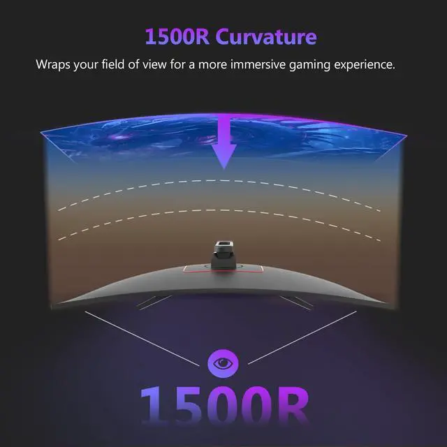 Alt view image 4 of 5 - Z-Edge UG27H 27 inch Curved Gaming Monitor, 300Hz Curved Monitor with FHD 1080P, 1ms Response Time, Adaptive Sync, 2 x DP 1.4 and 2 x HDMI 2.0