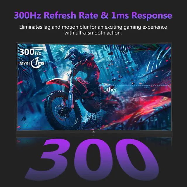 Alt view image 3 of 5 - Z-Edge UG27H 27 inch Curved Gaming Monitor, 300Hz Curved Monitor with FHD 1080P, 1ms Response Time, Adaptive Sync, 2 x DP 1.4 and 2 x HDMI 2.0