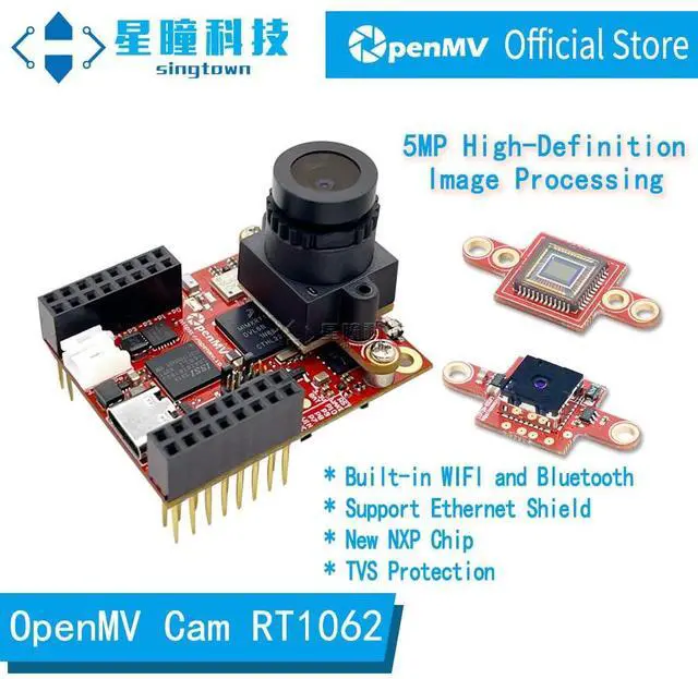 Alt view image 2 of 5 - SingTown OpenMV Cam RT1062 Genuine SingTown - Enterprise Industrial Smart AI Camera 5MP High Definition Image Processing IoT Machine Learning Object Detection TensorFlow Robotics