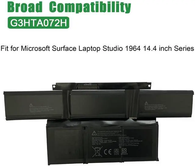 Alt view image 5 of 5 - JIAZIJIA G3HTA072H Laptop Battery Replacement for Microsoft Surface Laptop Studio 1964 14.4 inch Series Notebook G3HTA071H Black 11.38V 56.3Wh 4948mAh