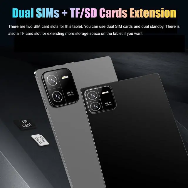 Alt view image 5 of 5 - Q&F Tech 10.1 inch Android Tablet PC, 4G Phone/WiFi Tablet for Study, Game and Video Playing, Internet Browsing, Dual SIM Cards and Dual Standby Supportive, 8Core/Bluetooth/GPS, IPS HD Display_Gray