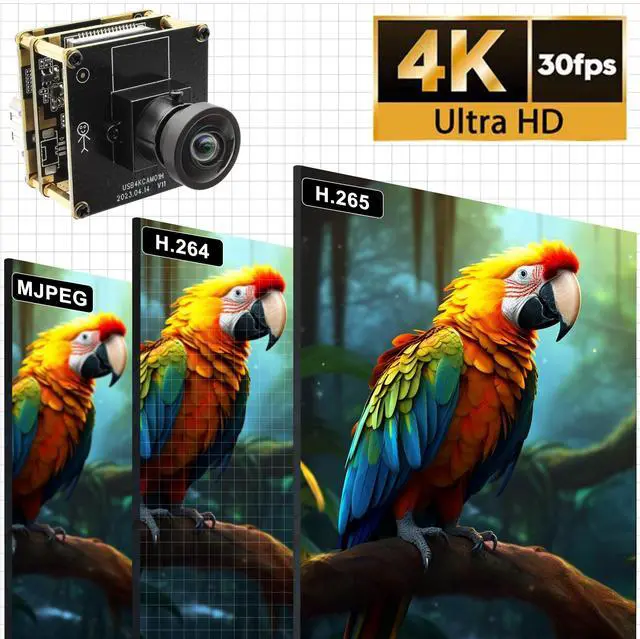 Alt view image 2 of 5 - SVPRO HDMI USB Camera 4K Wide Angle Camera Module for Computer Monitor Projector Dual Output Lightburn Camera 2X Digital Zoom Webcam Board H.264 8MP USB2.0 Laser Engraver Camera,120deg Distortion-Free