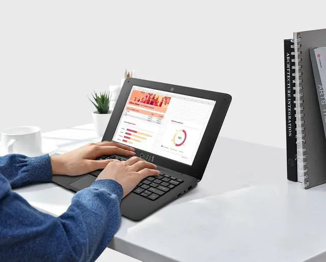 Alt view image 2 of 5 - CHIBBS 10.1" Inch Wide Screen Education and Gaming Laptop for Kids, Powered by Linux-Android 12 Operating System, 2gb Ram + 64gb Storage, Camera, 2* USB, Bluetooth, Wi-Fi + Free Accessories- Black