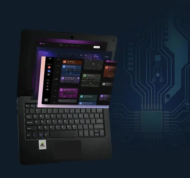 Alt view image 5 of 5 - CHIBBS 10.1" Inch Wide Screen Education and Gaming Laptop for Kids, Powered by Linux-Android 12 Operating System, 2gb Ram + 64gb Storage, Camera, 2* USB, Bluetooth, Wi-Fi + Free Accessories- Black