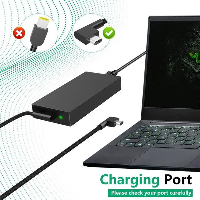 Alt view image 2 of 5 - 230W Portable AC Adapter 19.5V 11.8A for Razer Blade 14 15 16 Pro 17 4K RC30-0248 RZ09-0328 RZ09-0369 Laptop Charger Power Supply Cord