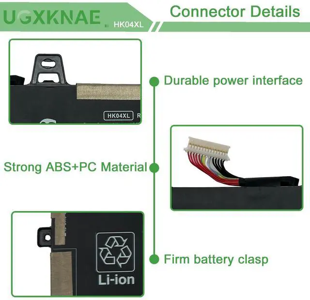 Alt view image 3 of 5 - UGXKNAE HK04XL L82391-005 Laptop Battery Compatible with HP EliteBook x360 1030 G7 G8 EliteBook x360 1040 G7 G8 Series L82391-006 L82391-007 HSTNN-IB9H L79376-1B1 L79376-1B2 HK04054XL 6669mAh 7.7V
