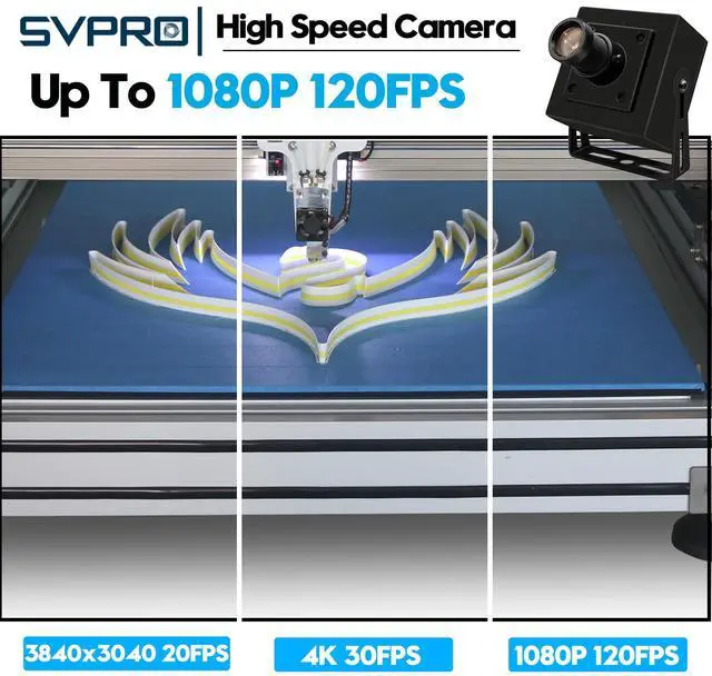 Alt view image 2 of 5 - SVPRO 12MP USB Camera Module 4K 30fps Narrow Field of View Industrial Camera 1080P 120fps High Speed Camera with M12 Lens,UVC Computer Camera Lightburn Laser Camera for Linux,Windows,Android,Mac OS