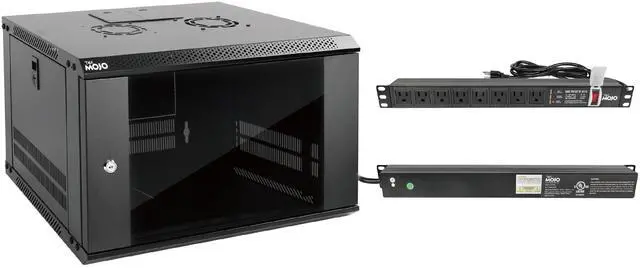 Main image of Tecmojo 6U Wall Mount Server Cabinet & 8 Outlet Rack Mount Power Strips