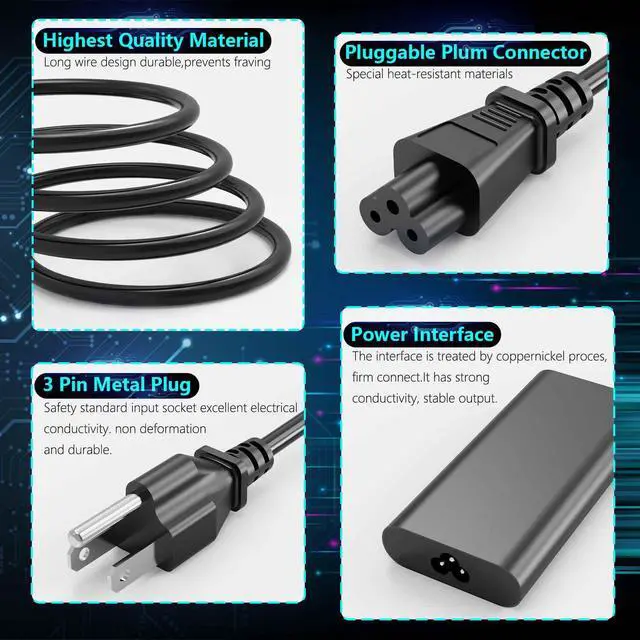 Alt view image 5 of 5 - 240W 180W GaN Laptop Charger for Dell Alienware 15 17 R1 R2 R3 R4 R5 M15 M17 M11X M14X M17X M18X Precision 7670 7680 7770 7780 LA240PM200 HA240PM200 DA240PM200 AC Power Supply Adapter Cord