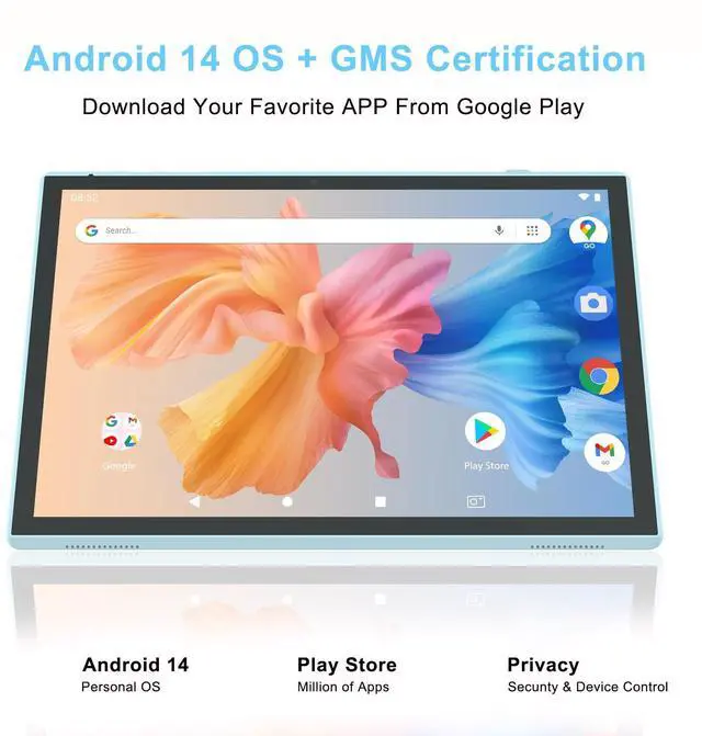 Alt view image 5 of 5 - 10 Inch Tablet Android 14 Tablets With Case Stylus 6GB RAM+32GB ROM Support 1024GB Expand, 6000mah Battery 10 IN Android Tableta, 2MP+8MP Dual Camera WiFi-6 Bluetooth 10.1'' IPS HD Touch Screen Tab.