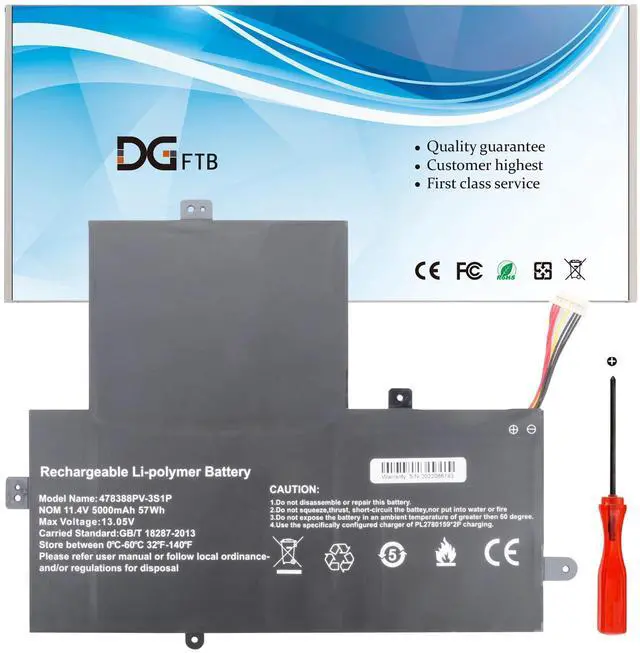 Main image of DGFTB U478388PV-3S1P U478388PV 478388PV-3S1P Laptop Battery Replacement for Gateway Gwtn156-12Bl GWTN156-12BK GWTN156-12BL GWTN156-12RD GWTN156-12GR Series 3ICP5/83/88 11.4V 57Wh/5000mAh