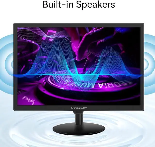 Alt view image 5 of 5 - Thinlerain 19 inch Computer Monitor 1440x900 PC Monitor with HDMI VGA AV BNC USB Ports, 60Hz, 5Ms, VESA, Display Build-in Speakers for Office Home