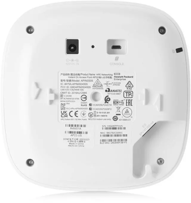 Alt view image 2 of 5 - HPE Networking Instant On Access Point AP22 2x2 WiFi 6 Indoor Wireless Access Point (5 Pack) | Long Range, Secure, Smart Mesh Support | Power Source Not Included | US Model (R4W01A-5PACK)