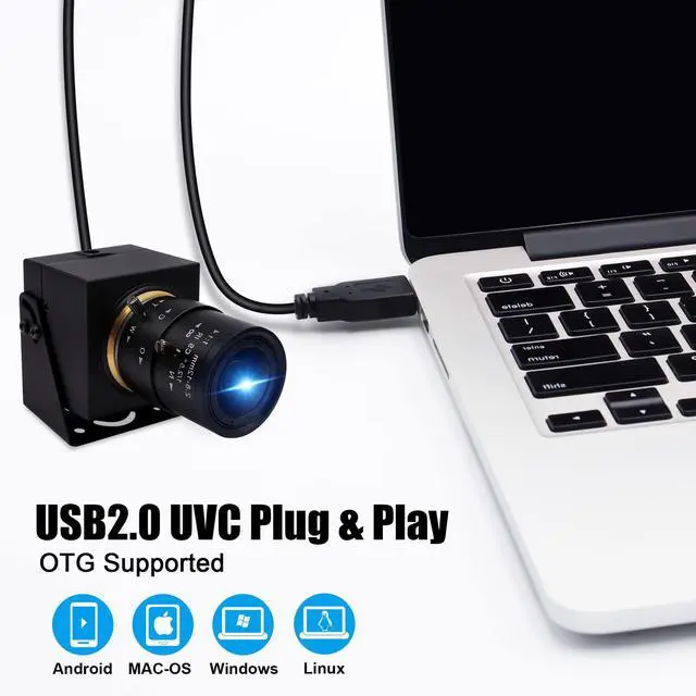 Alt view image 2 of 5 - SVPRO USB Camera 1080P Full HD Webcam 2MP Machine Vision Industrial Camera 2.8-12mm Varifocal Lens Manual Focus Webcam 100fps/60fps/30fps for Windows,Mac,Linux,Android