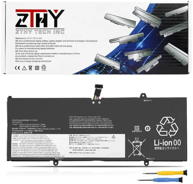 Main image of ZTHY L21M4PE2 Laptop Battery Replacement for Lenovo Yoga 6-13ALC7 82UD / Yoga 6-13ABR8 83B2 Series L21C4PE2 L21D4PE1 L21L4PE2 SB11F29412 5B11F29411 SB11F29410 15.52V 59Wh 3815mAh 4-Cell
