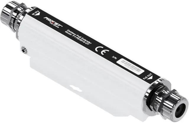 Main image of PROCET Gigabit PoE Extender Outdoor PoE+ Pass Through with 6KV Surge Protection, Extra 328FT Repeat, Wide Temp -40 to 149, Aluminum Alloy IP67 for Wireless AP, PTZ Camera, Weather Sensor, IP Camera