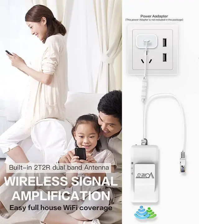 Alt view image 3 of 5 - VONETS Dual Band 2.4GHz/5GHz WiFi Bridge/Router/Wireless Repeater WiFi Ethernet Convert/Hotspot Signal Cover, AC1200, DC/USB Powered for DVR Surveillance Camera VAP11AC with Smart Cooling Fan