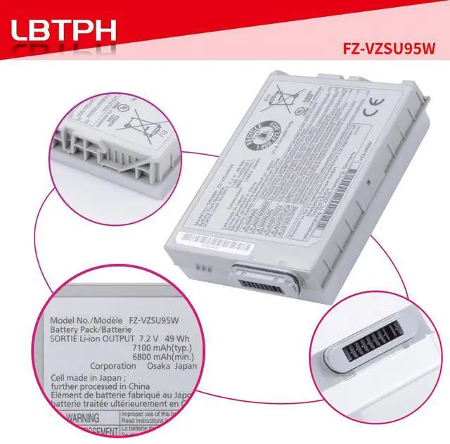 Alt view image 4 of 5 - FZ-VZSU95W 49Wh Tablet Replacement Battery For Panasonic Toughpad FZ-B1 FZ-B2 FZ-M1 FZ-M1C Series FZ-VZSU0JW FZ-VZSU0HW FZ-VZSU94 FZ-VZSU94W FZ-VZSU94JS FZ-VZSU94R FZ-VZSU94K FZ-VZSU95 FZ-VZSU95JS