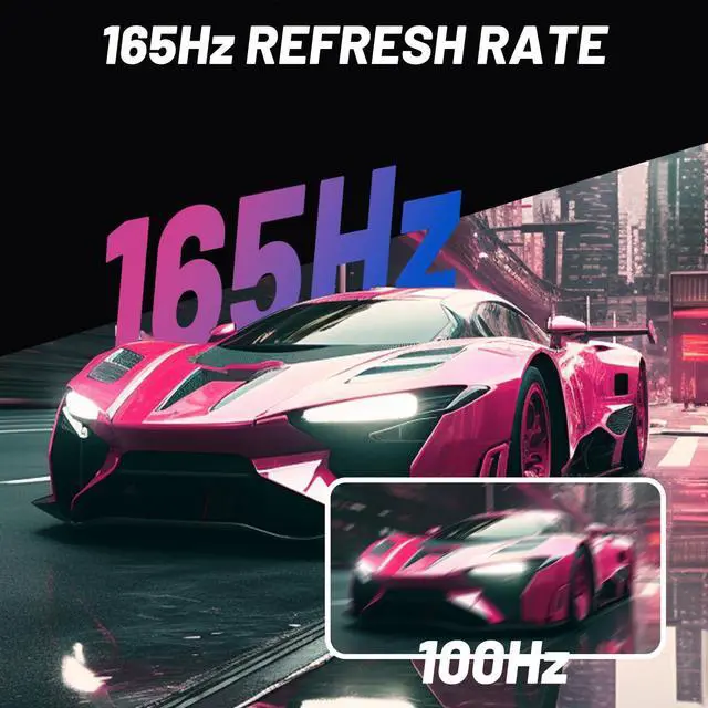 Alt view image 3 of 5 - LXZ 34 Inch Gaming Monitor 1500R, UWQHD 4K 165hz Frameless Display 100% sRGB, Wide Viewing Angle, Display Port HDMI - Black