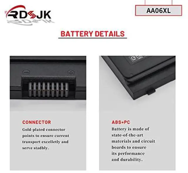 Alt view image 5 of 5 - AA06XL Laptop Battery for HP ZBook 17 G4 G4-2ZC18ES G4-1RR26ES G4-Y6K23EA Z3R03UT Z3R03AA Series HSTNN-DB7L AA06096XL 852711-850 852527-241 852527-242 852527-221 852527-222 AA06096XL-PR 11.4V 96Wh