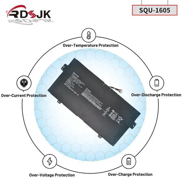 Alt view image 5 of 5 - SQU-1605 SQU1605 Laptop Battery for Acer Spin 7 SP714-51 SF713-51 Swift 7 S7-371 SF713 SF713-51 SP714-51-M09D SP714-51-M61T SF713-51-M51W SF713-51-M90J SF713-51-M9FS Series KT0040B001 15.4V 41.58Wh