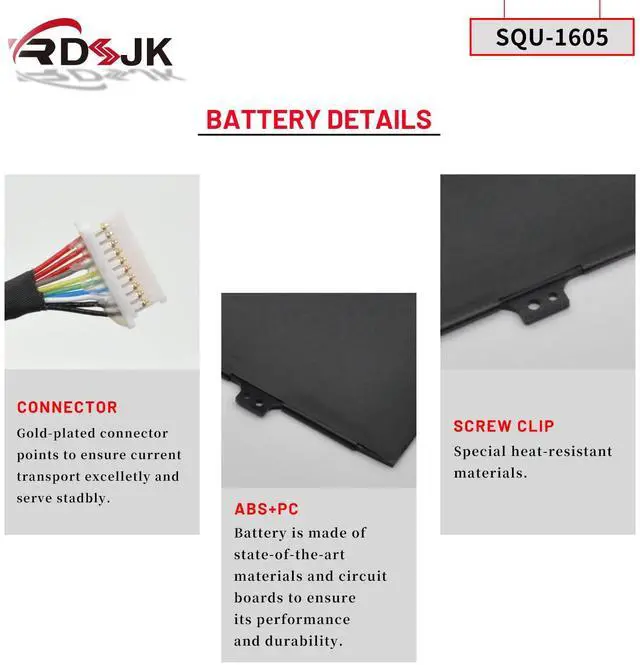 Alt view image 4 of 5 - SQU-1605 SQU1605 Laptop Battery for Acer Spin 7 SP714-51 SF713-51 Swift 7 S7-371 SF713 SF713-51 SP714-51-M09D SP714-51-M61T SF713-51-M51W SF713-51-M90J SF713-51-M9FS Series KT0040B001 15.4V 41.58Wh