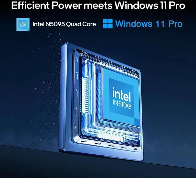 Alt view image 2 of 5 - UOWAMOU 14" Laptop Windows 11 Pro - Intel N5095 Quad-Core, 8GB RAM 128GB SSD, WiFi 5/Bluetooth 5.0, Webcam Privacy Cover, Preloaded Office 2024 - Ultra-Portable