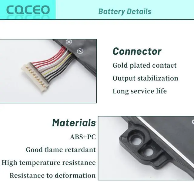 Alt view image 2 of 5 - CQCEO AA-PBMN4MR Laptop Battery for Samsung Galaxy Book Pro 360 13 NP930XDB NP935XDB NP930XED NP930QED NP950QED NP940XFG NP930XED-KF1HK NP930QED-KA2DE Series BA43-00397 15.44V/62.1Wh/4023mAh/4-cell