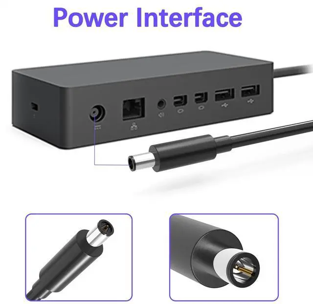 Alt view image 2 of 5 - 199W 15.35V 12.96A AC Adapter Charger Compatible with Microsoft Surface Docking Station 2, Model 1931 1917 Microsoft Surface Dock 2 Power Supply Cord