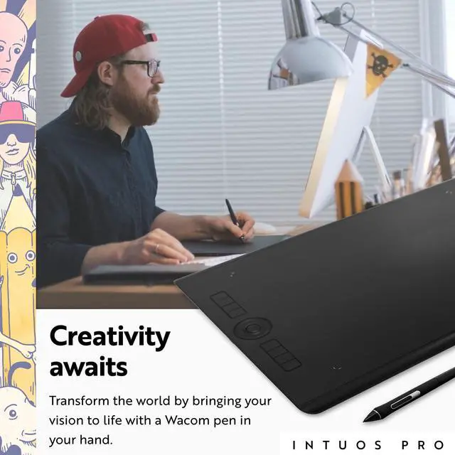 Alt view image 2 of 5 - Wacom Intuos Pro Drawing Tablet, Large 16.8" x 11.2" Wireless Graphics Art Tablet with Pro Pen 2 & Touch Ring, Digital Drawing Pad for Mac and Windows PC