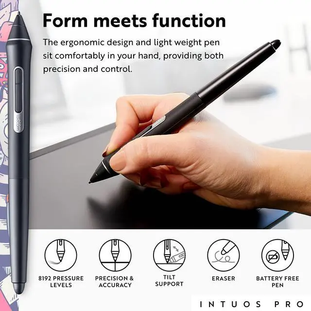 Alt view image 3 of 5 - Wacom Intuos Pro Drawing Tablet, Large 16.8" x 11.2" Wireless Graphics Art Tablet with Pro Pen 2 & Touch Ring, Digital Drawing Pad for Mac and Windows PC