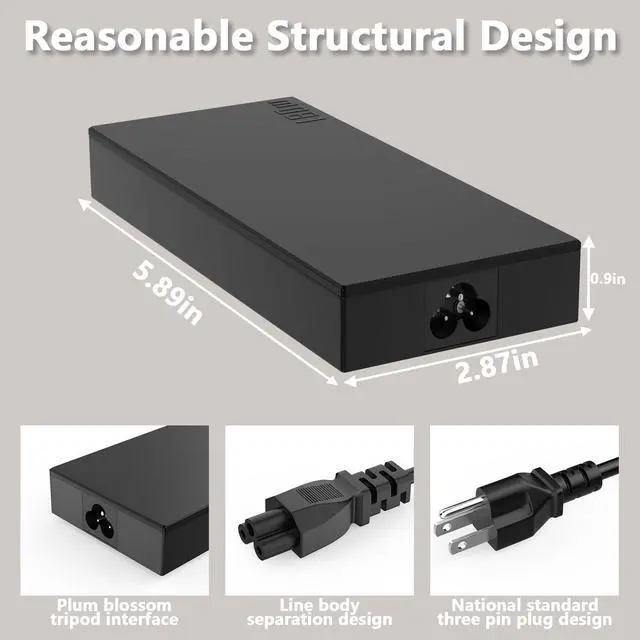 Alt view image 3 of 5 - Hodeay 180W ADP-180TB K Charger Compatible with ASUS ROG Zephyrus G14 2024 GA403UI GA403UV GA403UU G16 GA605 GU605 TUF A14 A16 FA401UV FA401UU FA401WU FA401WV Laptop RTX 4070 RTX 4060 RTX 4050