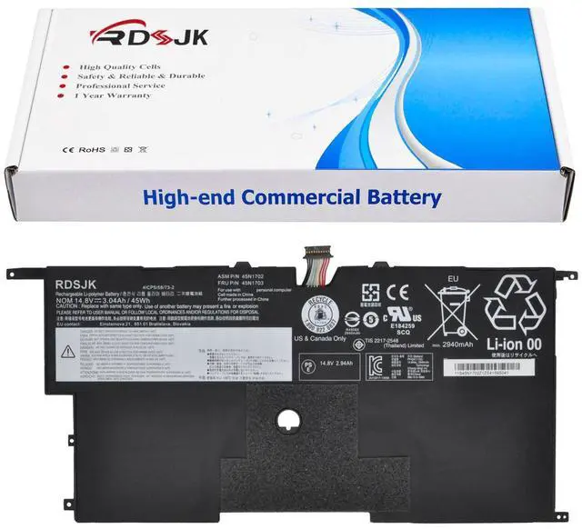 Main image of 45N1702 45N1703 45N1700 45N1701 00HW003 00HW002 Laptop Battery for Lenovo ThinkPad X1 Carbon Gen 2 20A7 20A8 New X1 Carbon 20A7A04ACD 14 Inch Carbon X1 i7-4600 X1Carbon 14" 4ICP5/58/73-2 14.8V 45Wh