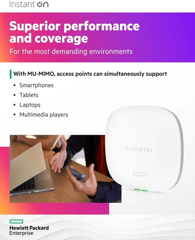 Alt view image 5 of 5 - HPE Networking Instant On Access Point AP25 4x4 WiFi 6 Indoor Wireless Access Point | Power Source Not Included | US Model (R9B27A)